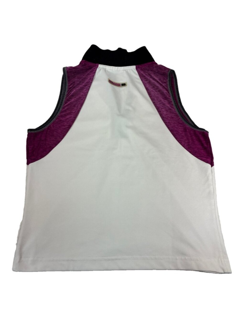 Tail Tech Womens M Sleeveless Quarter Zip Golf Polo Shirt White Purple Medium - Picture 4 of 9